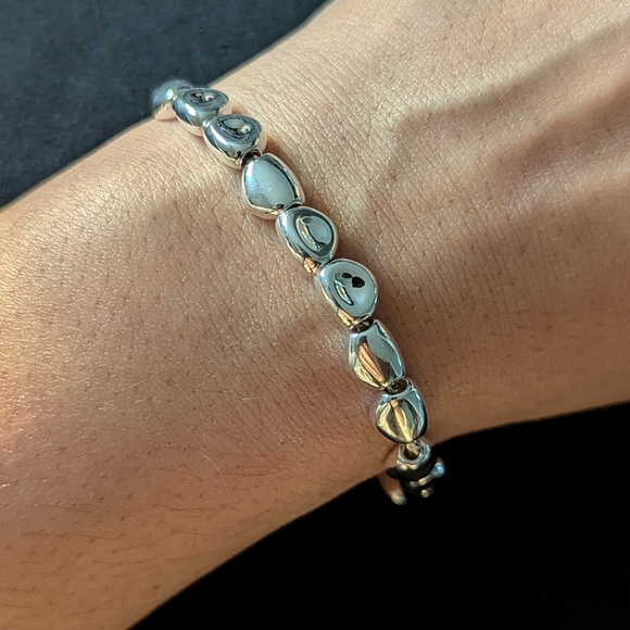 Solid Sterling Silver 925 Bracelet Bangle Metal - Picture 2 of 5